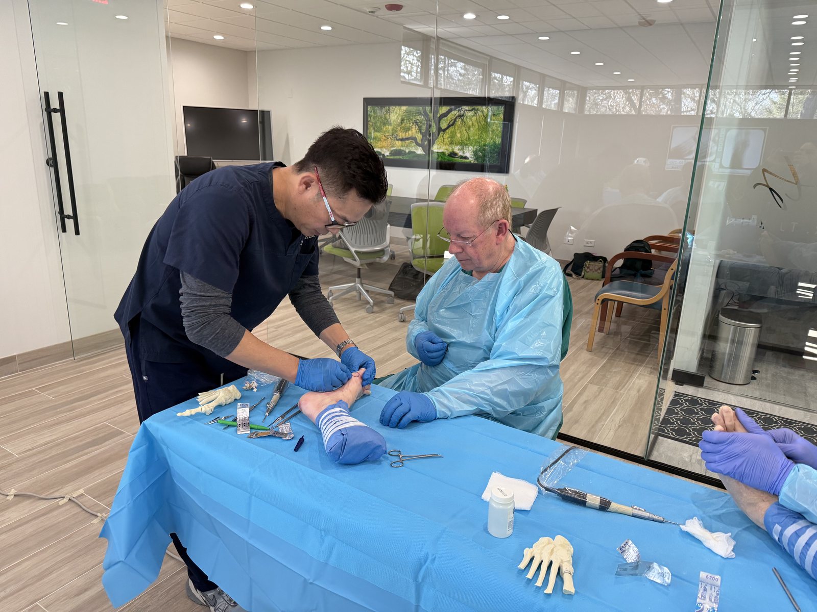 Surgeons at the MIS Intensive cadaver lab, January 2025